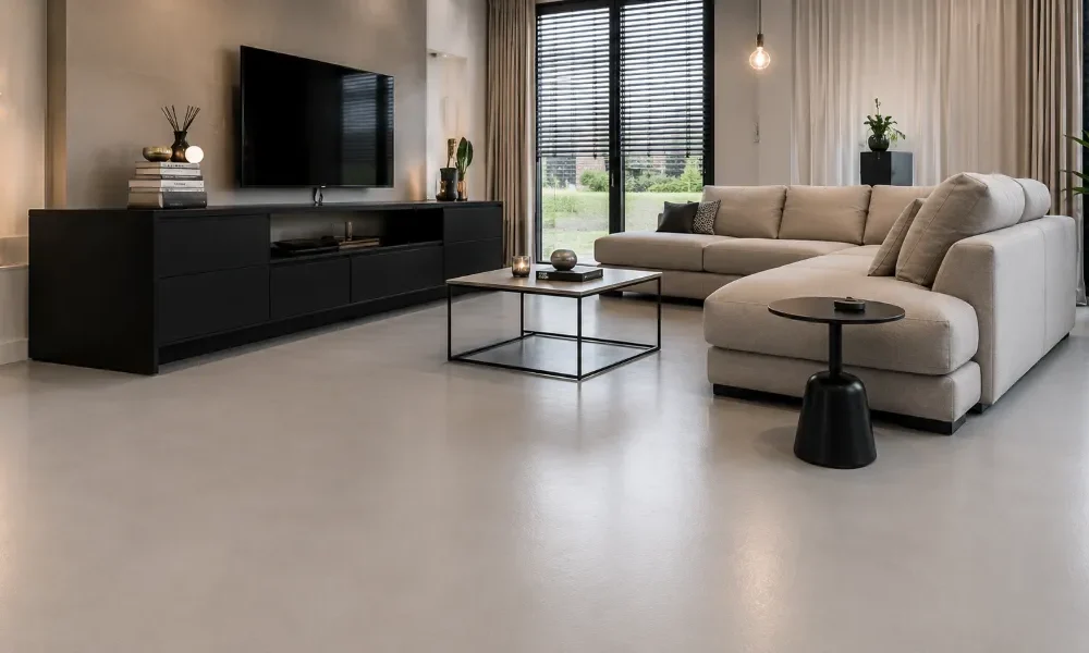 Epoxy gietvloer woonkamer Epoxy gietvloer woonkamer