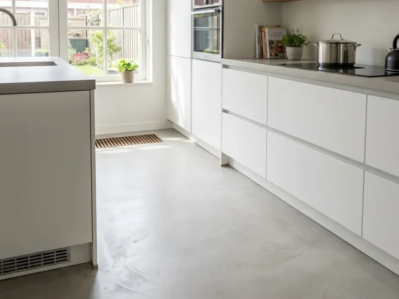 Gietvloer in de keuken