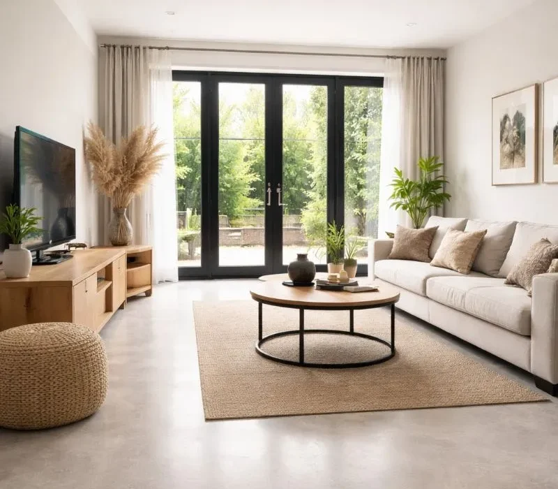 Lavasteen gietvloer woonkamer